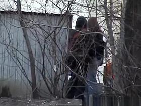 Friends peeing outside