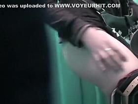 Voyeur films woman pissing in portable toilet