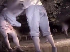 Girls caught pissing outdoors in public