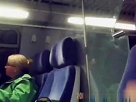 Perverted wanks in front woman