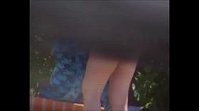 caught girl oiling her legs