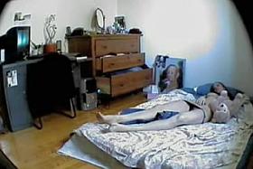 Amateur slides panty down and masturbates before spy cam Spy 02