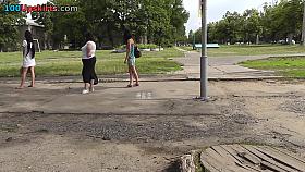 Hot upskirt gazoo in dark strings