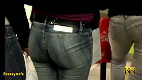 Street candid is caught on camera by a voyeur guy