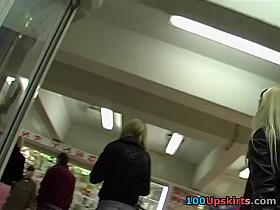 Hawt blond upskirt beauty