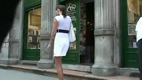 Upskirt And Sheer White Suit