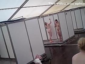 Improvised shower tent hidden camera