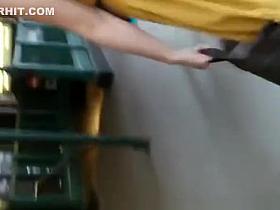 Woman in short yellow dress