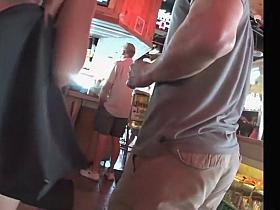 Attention whore at a beach resort