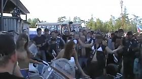 Half naked neighbor on balcony