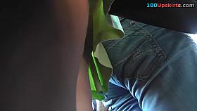 Peek up lime-colored skater petticoat