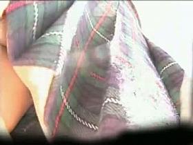 Sexy babe in school girl skirt gives hot up skirt