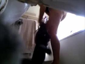 Worms-eye view of the wifes ass on hidden cam