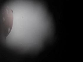 Hidden cam shooting amateur through hole in wash room