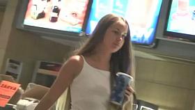 Perfect blonde teen amateur up skirt action