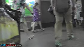 Upskirt free clip with participation of skinny MILF