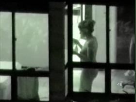 Girl nude body shapes look so hot voyeured in window