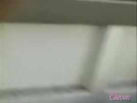 Brisk pig-tailed oriental schoolgirl makes loud sounds when she meets sharking lad