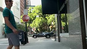 Wind blows white skirt away