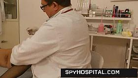 Sporty golden-haired caught with clinic hidden livecam