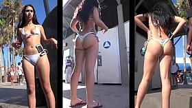 Big Ass Latina Bikini Cameltoe Shaved Pussy Beach Voyeur HD