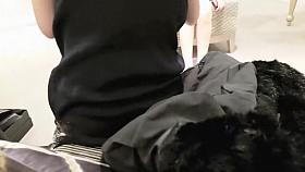 Ass crack in full upskirt view