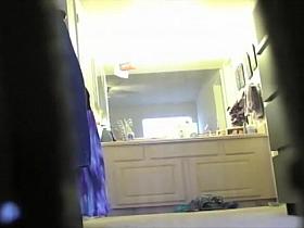 Feels funny to spy on a naked girlfriend