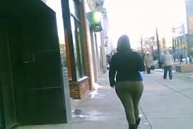 whooty in green spandex leggings yoga booty ass