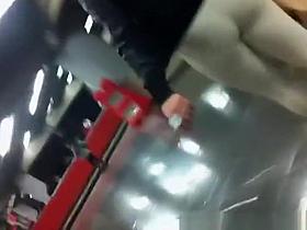 Brunette woman in tight pants