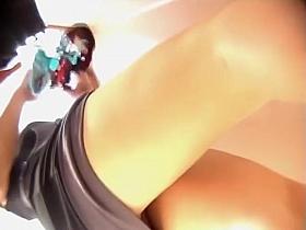 Hot shaved pussy peeped by a voyeur