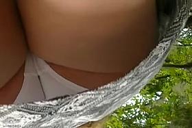 Mature blonde upskirt