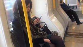 Candid Feet Dangling Shoeplay Black Tights Nylons