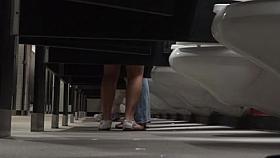 Under toilet stall voyeur