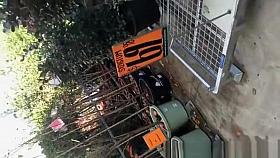 Exhibitionist woman in garden store