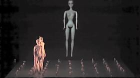 Beautiful actresses get partially naked while acting in a play