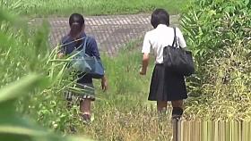 Oriental bizarre teenagers pissing
