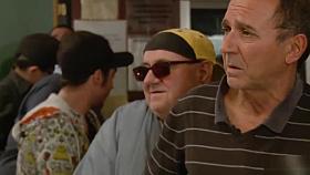 Busty chubby brunette bangs in public