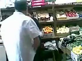 Grocer bangs his Pakistani wife from behind in the store
