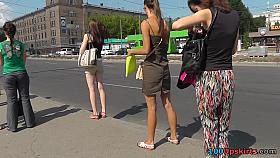 Hawt upskirt sweetheart with a great tan