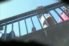 Nice amateur butt in white skirt and panties stands high