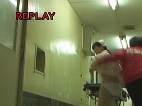 Hot sharking video with Japanese nurse and her white panty