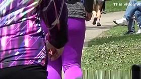 Tight pink leggings