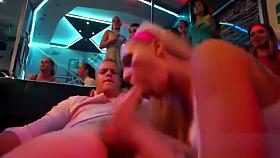 Cute hotties blow cock and enjoy nailing and gangbang