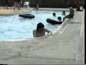 Fem in bikini is shaking her adorable tits downblouse