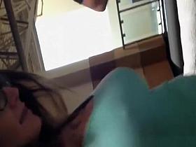 Milf exercising with hard nipples