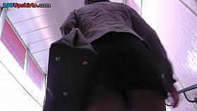 Filming upskirts on stairs