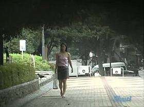 Delicious Asian chick in a public sharking video