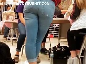 Nice ass teen in tight jeans pants
