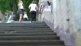 Amazing schoolgirl blonde upskirt video