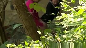 Boy with girl fucking in the park